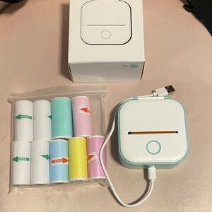 Portable Wireless Label Printer - White and Blue